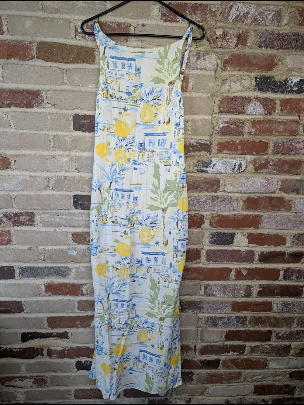 Sugarlips White Maxi Dress with Yellow and Blue Floral Print wedding guest